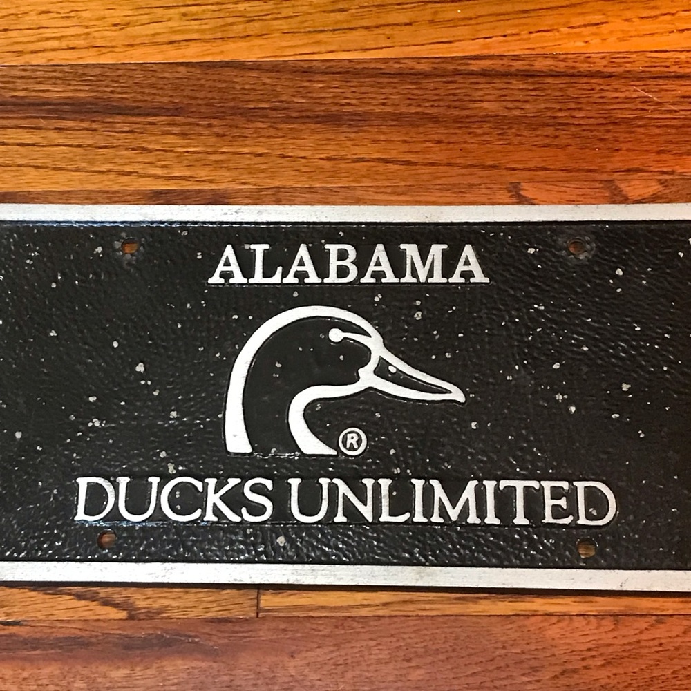 Ducks Unlimited License Plate Vintage Cast Aluminum Alabama Antique Plaque Sign